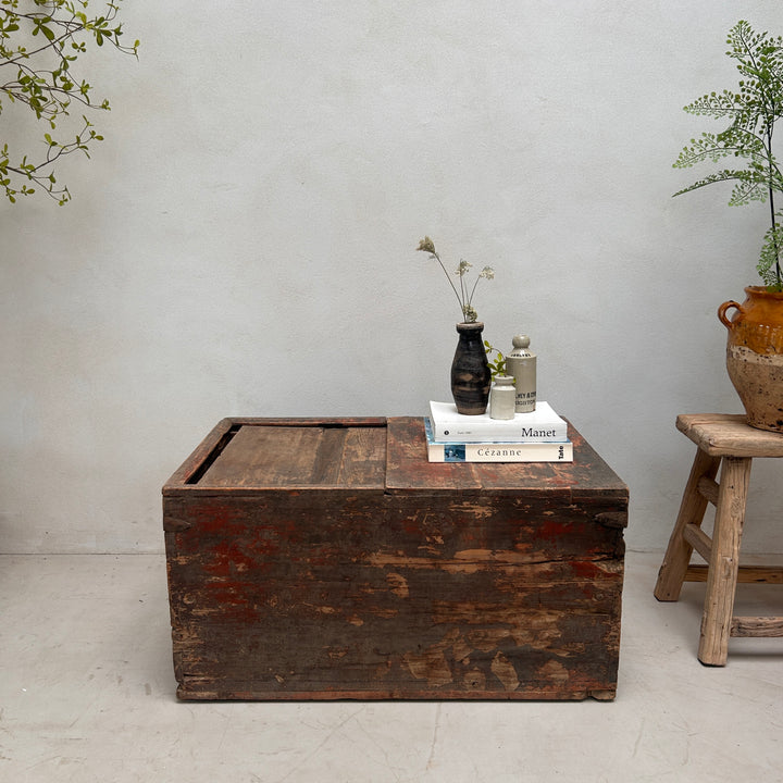 Primitive Vintage Painted Wooden Blanket Box | Otis