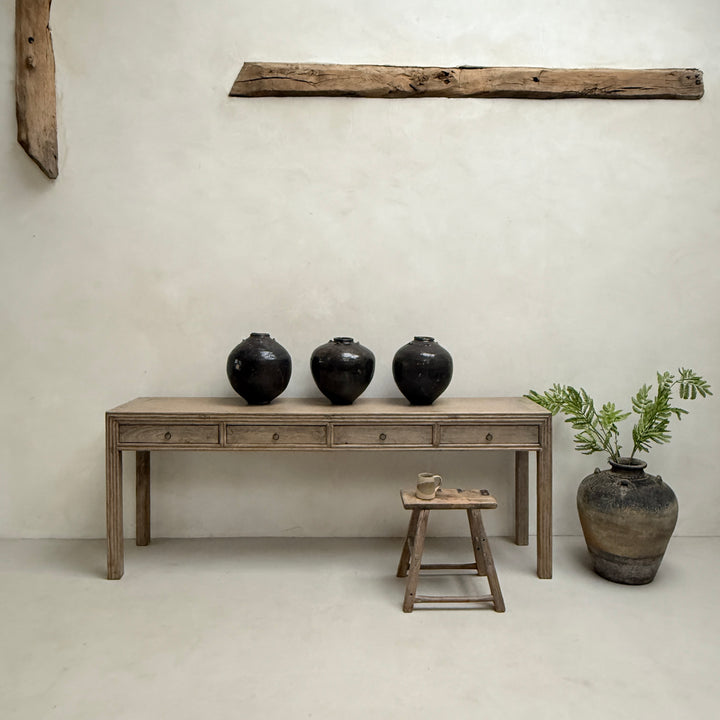 Long Slim Antique Console Table | Brown