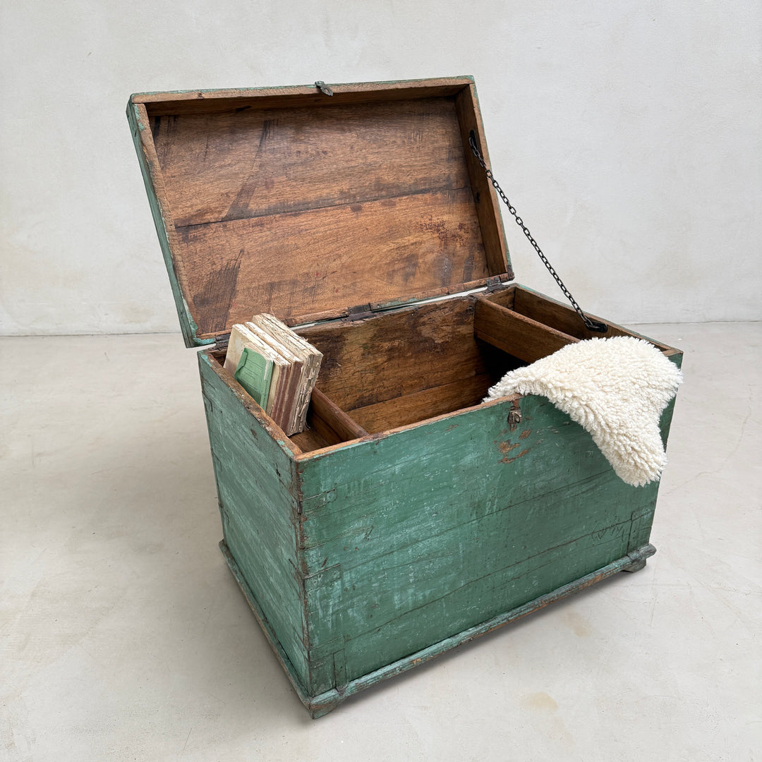Antique Turquoise Painted Blanket Box | Compton