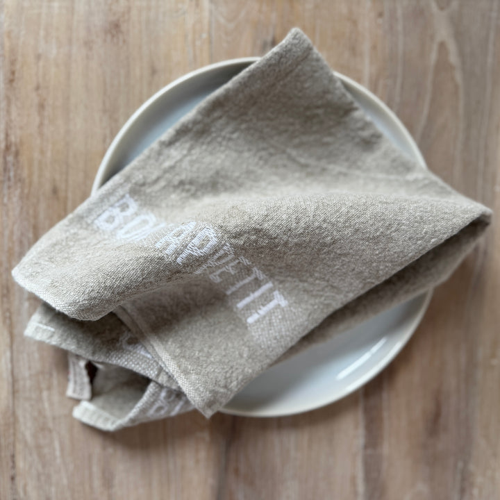 Bon Appetit Napkin Natural & White