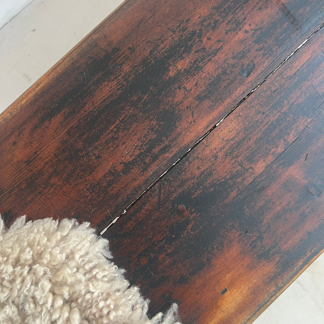 Vintage Dark Pine Church Bench | Ophelia