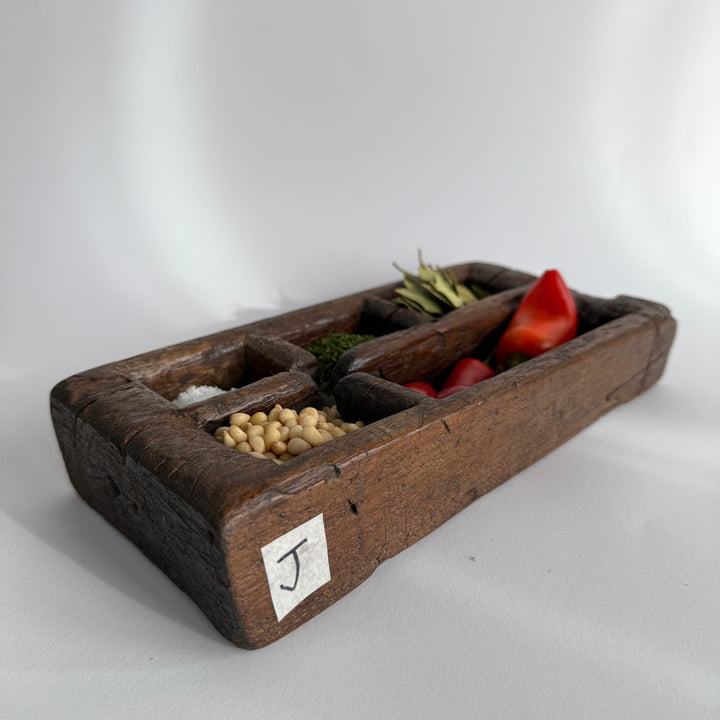 Rustic Antique Wooden Spice Tray