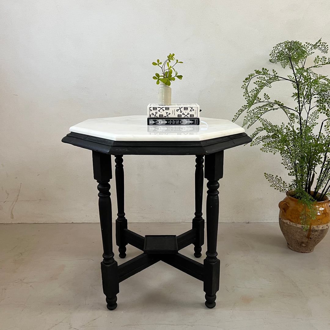 Antique Hexagonal Marble Top Side Table | Balvaird