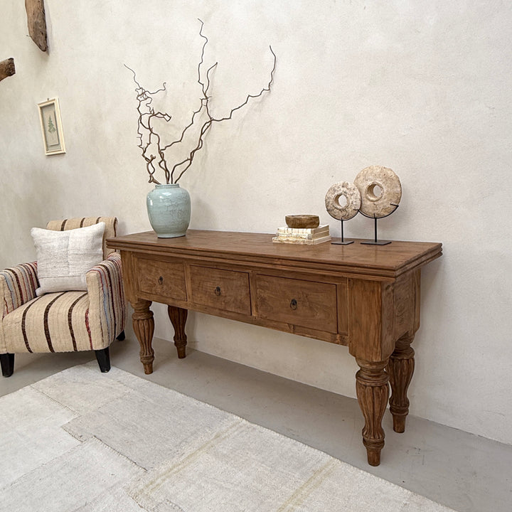 Reclaimed dark wood entrance hall table