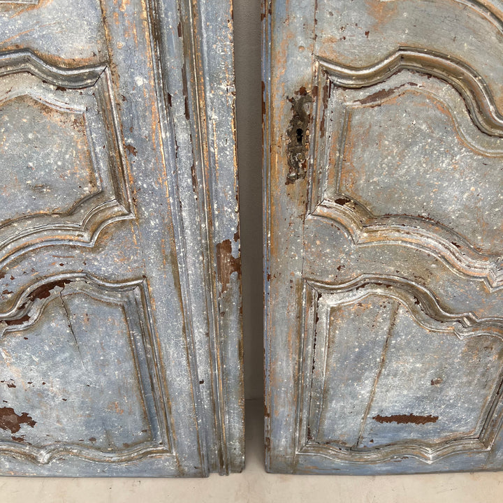 Antique french blue decorative double doors