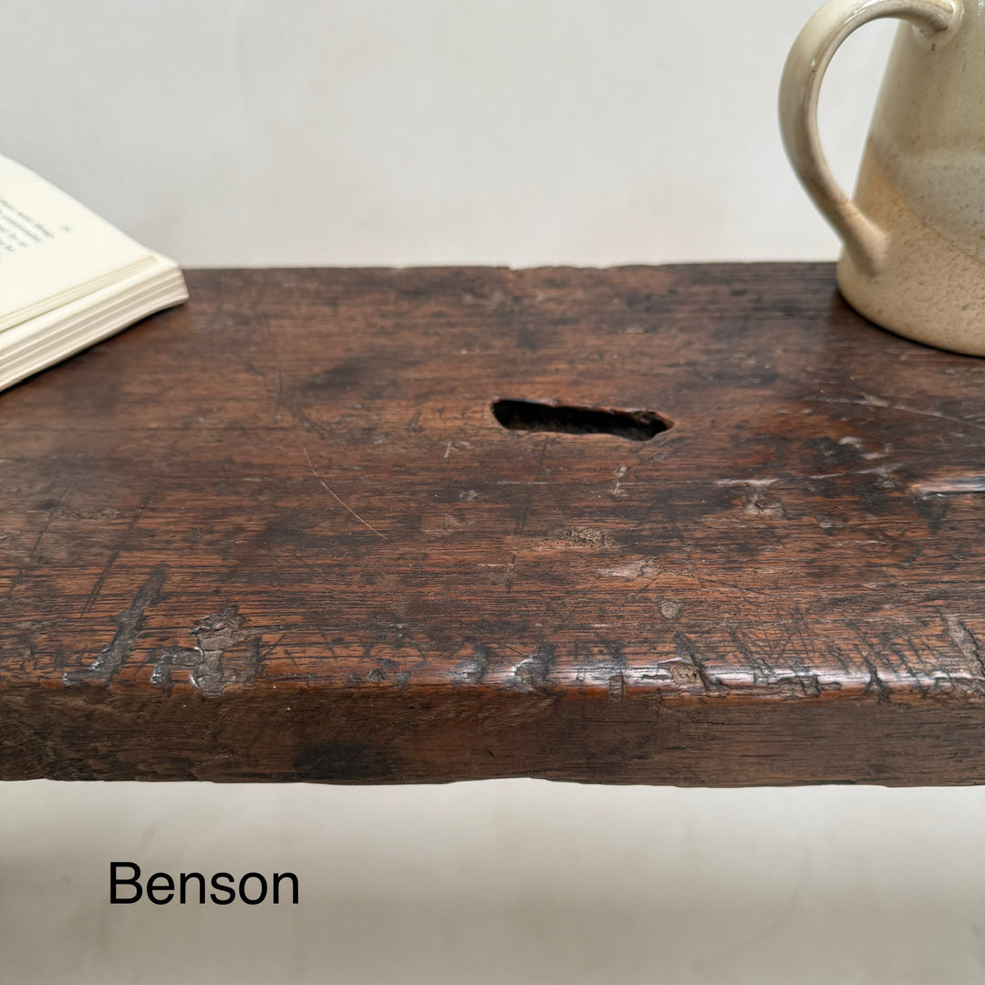 Choice of unique antique dark wood benches