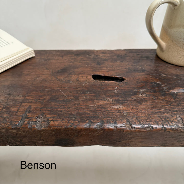 Choice of unique antique dark wood benches
