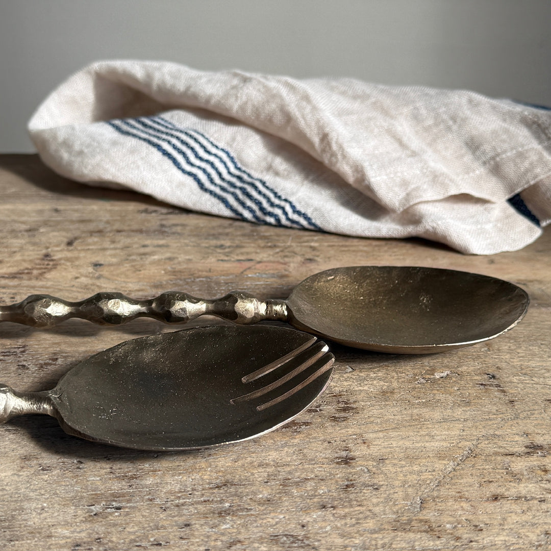 Antique Brass Serving Spoon Set