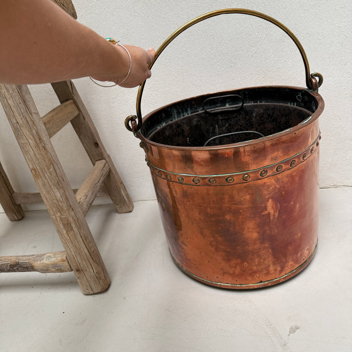 Antique Copper & Brass Riveted Planter