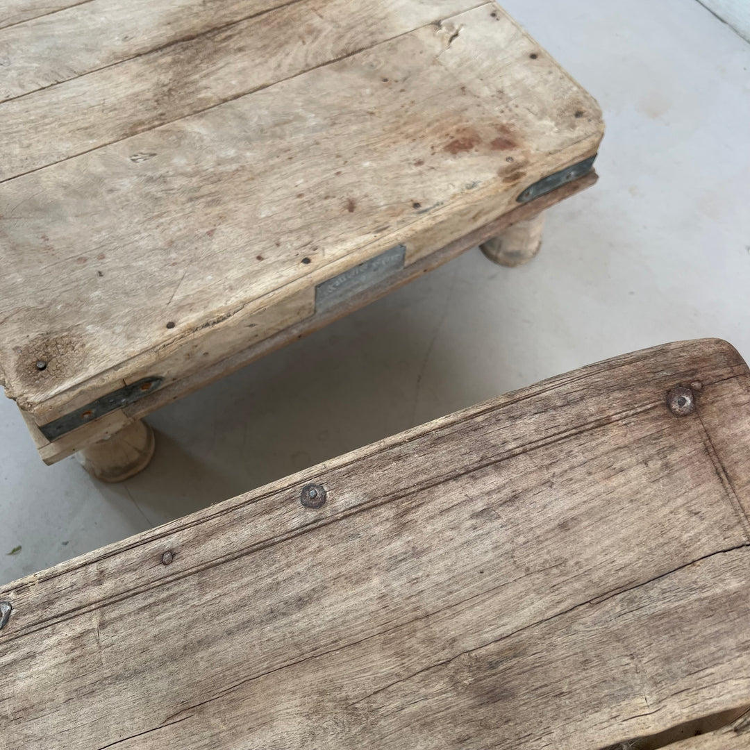 Antique Sqaure Indian Low Coffee Table | Bajot