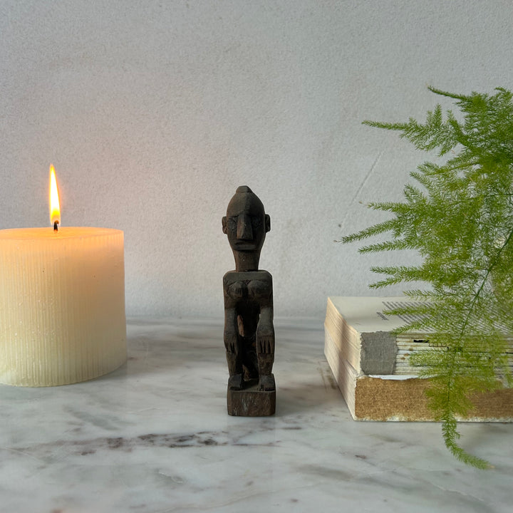 Antique  Hand Carved Wooden Statue Mani