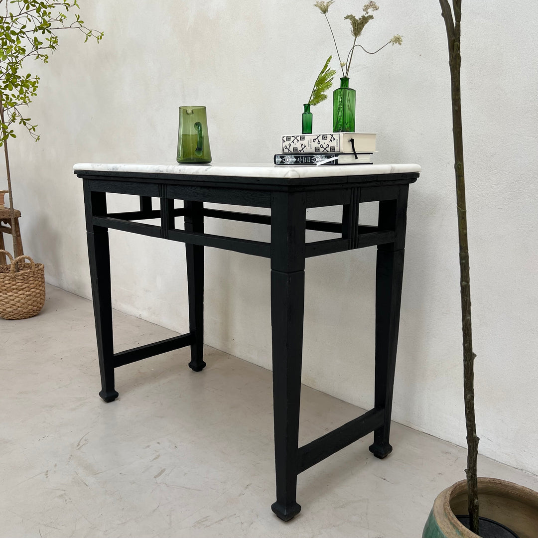 Vintage Marble Top Console Table | Cliffe