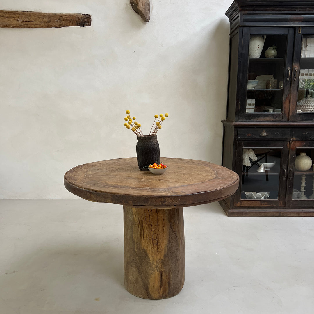 Salvaged Teak Round Dining Table