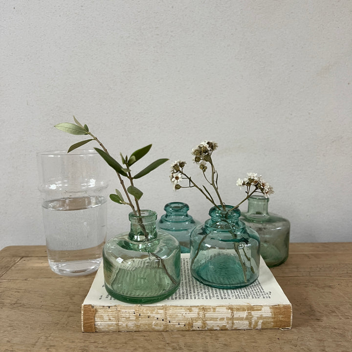 Vintage Glass Inkwell Bud Vase