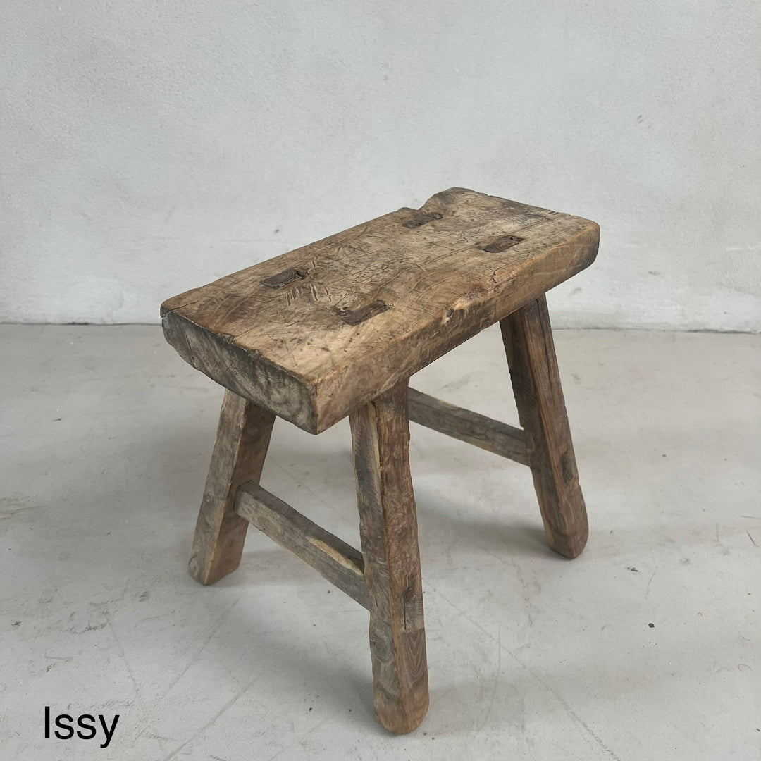 Antique rustic wood footstool (Select from photo)