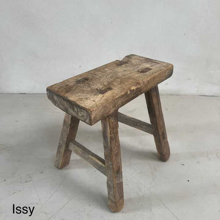 Antique rustic wood footstool (Select from photo)