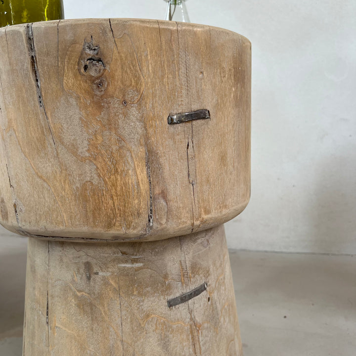 Reclaimed Wood Round Side Table | Gracie