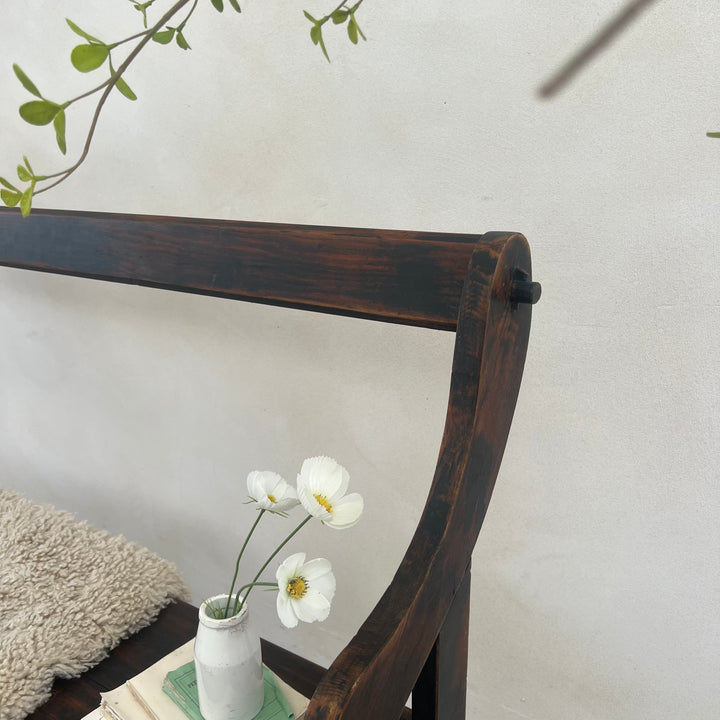 Vintage Dark Pine Church Bench | Ophelia