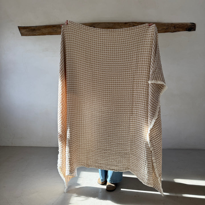 Luxury Waffle Weave Cotton Throw | Gilly