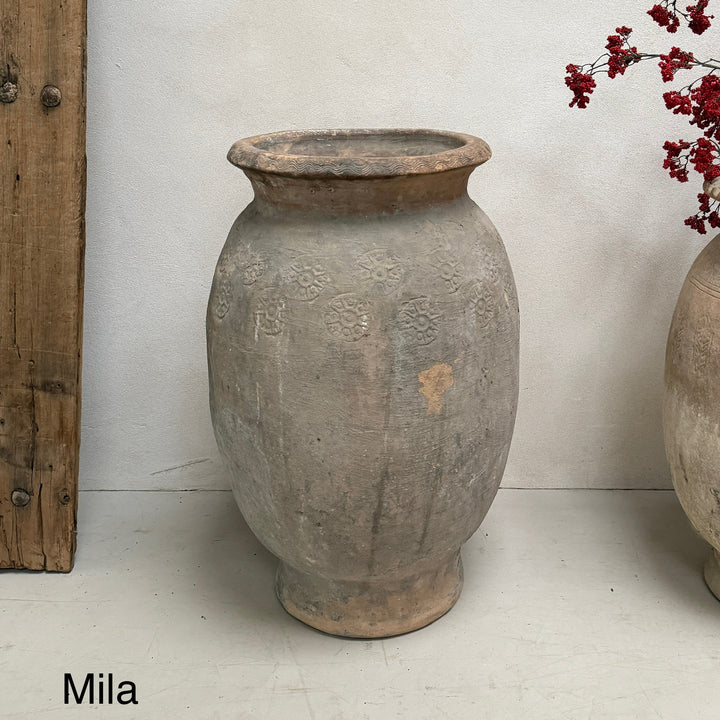 Large Rustic Antique Terracotta Urn