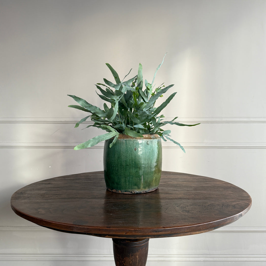 Antique jade coloured rice pot Small