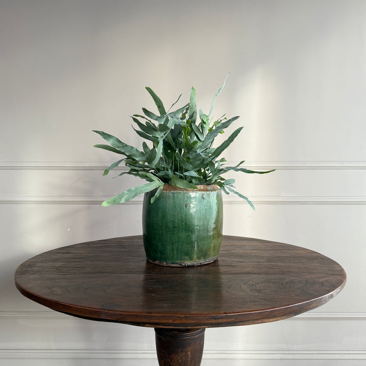 Antique jade coloured rice pot Small