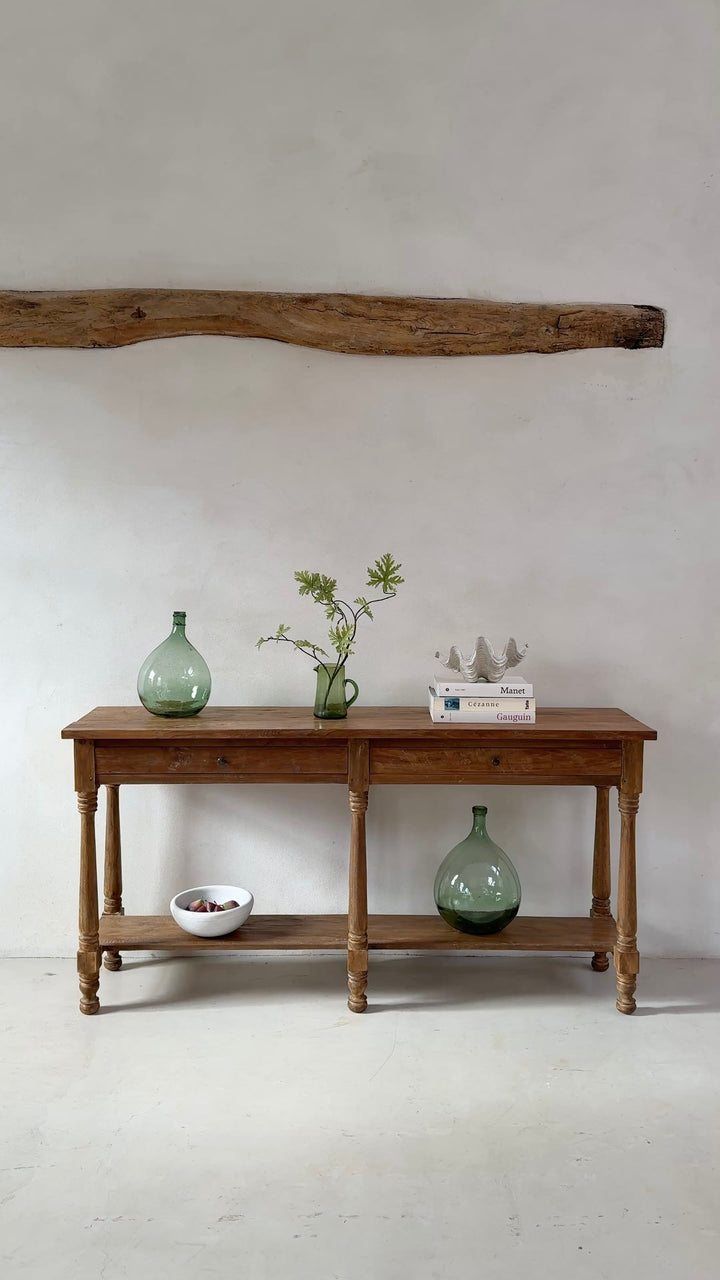 Reclaimed Dark Wood Console Table With Drawers | George