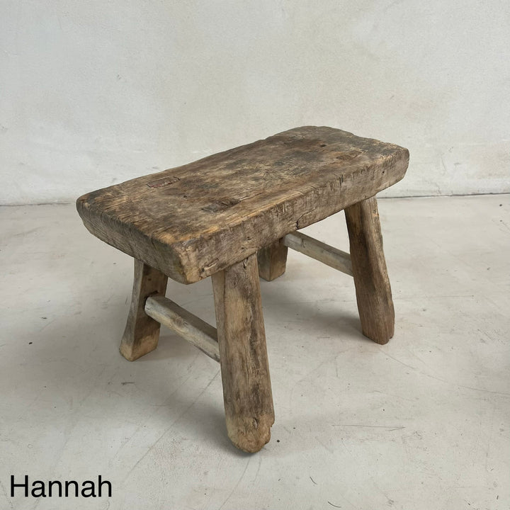 Antique rustic wood footstool (Select from photo)