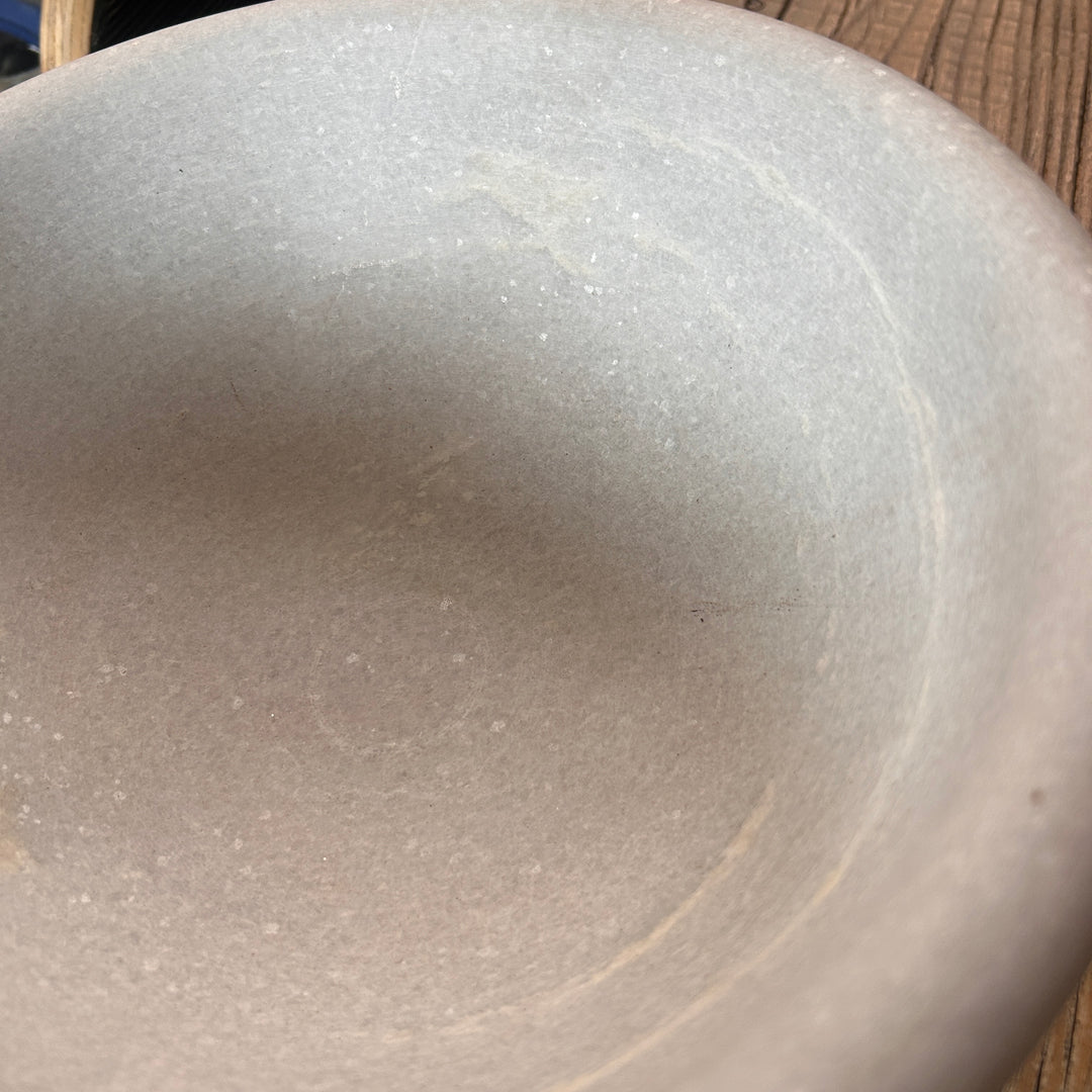 White Honed Marble Decorative Bowl