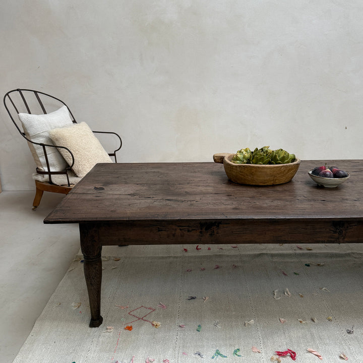 Extra large dark antique oak coffee table