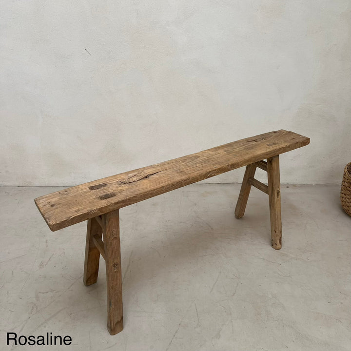 Antique Rustic Wooden Bench