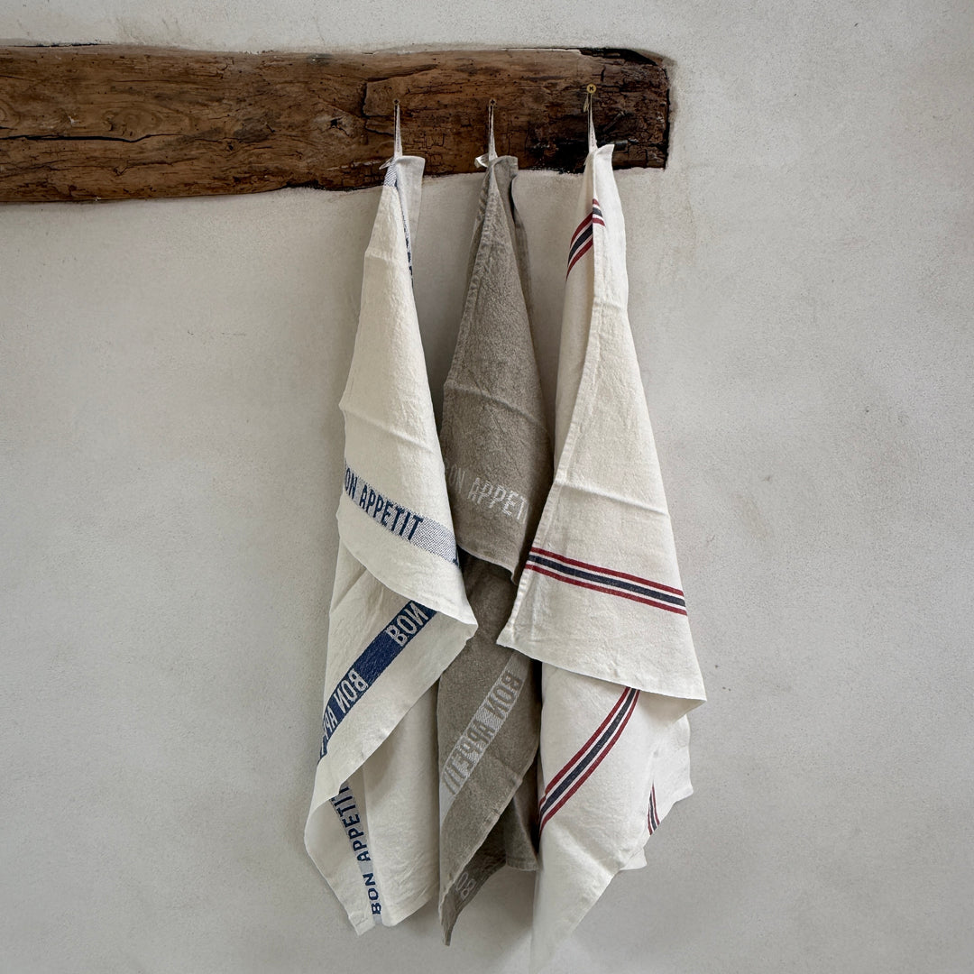 Bon Appetit Tea Towel Natural & White