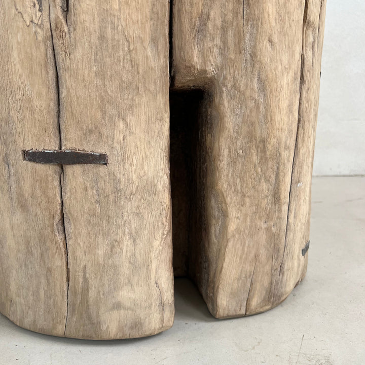 Salvaged Wood Tree Stump Side Table