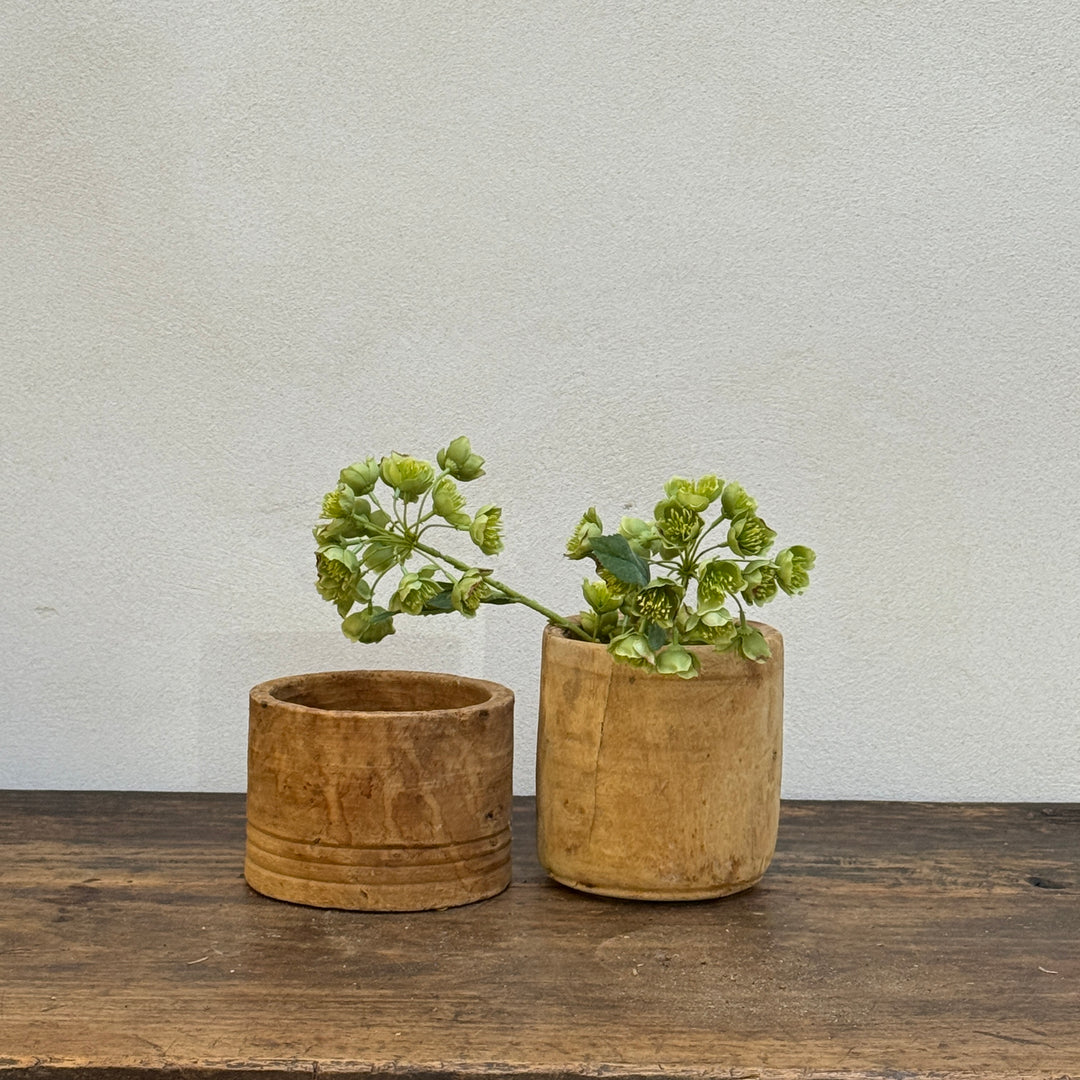 Sunbleached Wooden Nepali Plant Pots