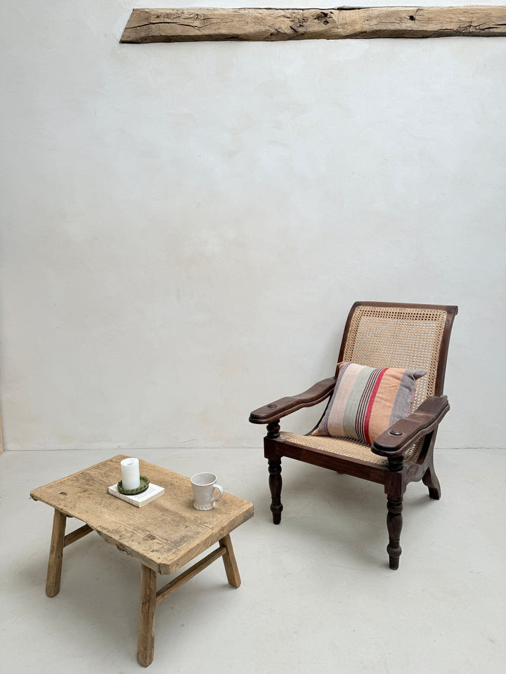 Antique Colonial Cane Campaign Chair Edward