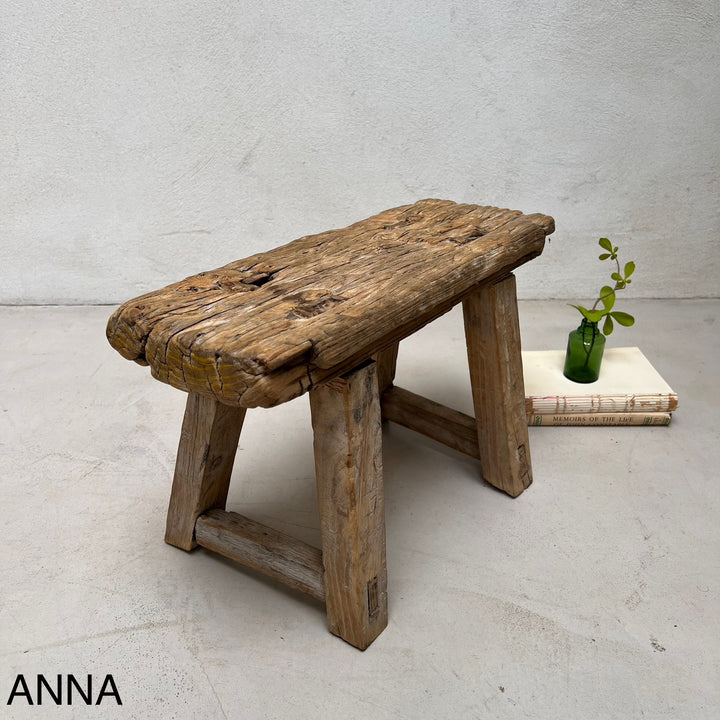 Antique rustic wood footstool (Select from photo)
