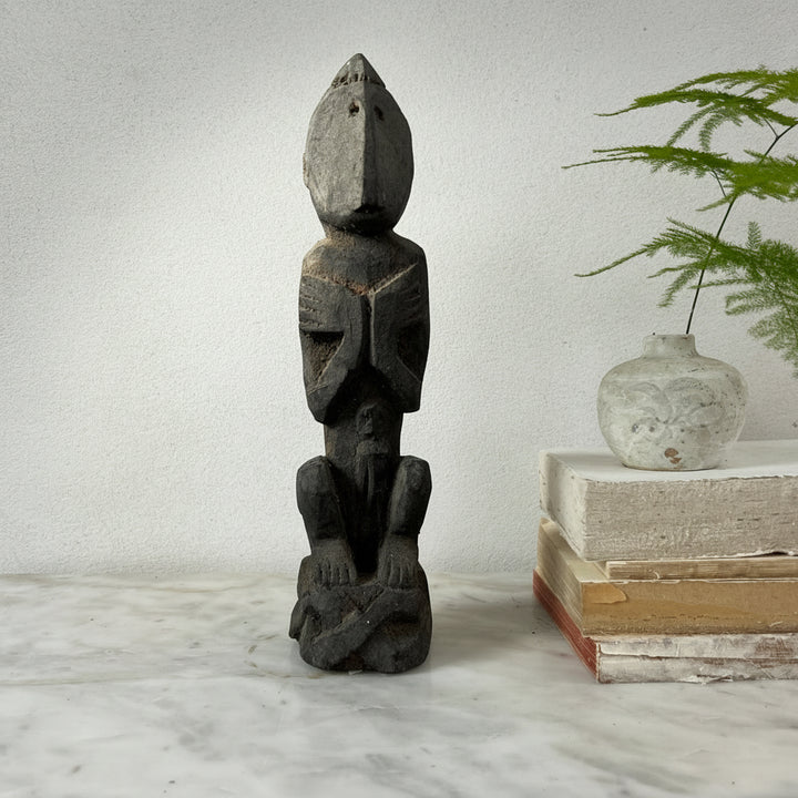 Antique Wooden Monkey Statue Bimo