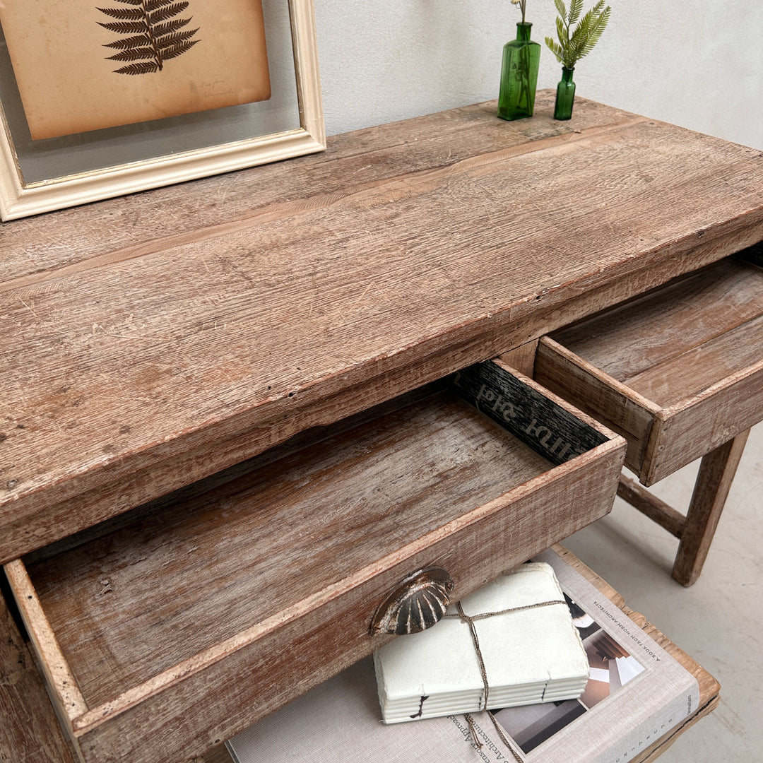 Vintage Whitewashed Teak Dressing Table | Yasmin