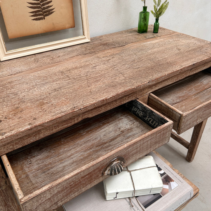 Vintage Whitewashed Teak Dressing Table | Yasmin
