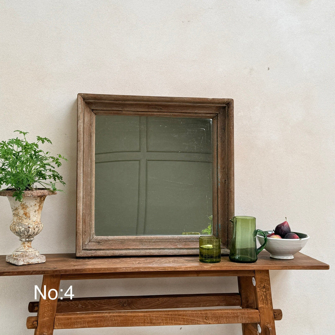 Vintage Reclaimed Architectural Square Wall Mirror | Ashley