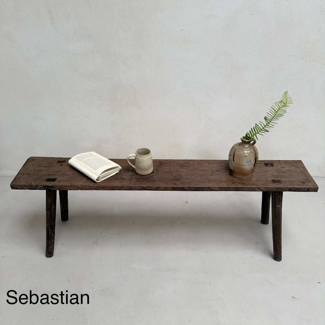 Choice of unique antique dark wood benches