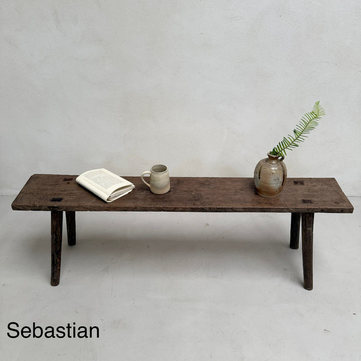 Choice of unique antique dark wood benches