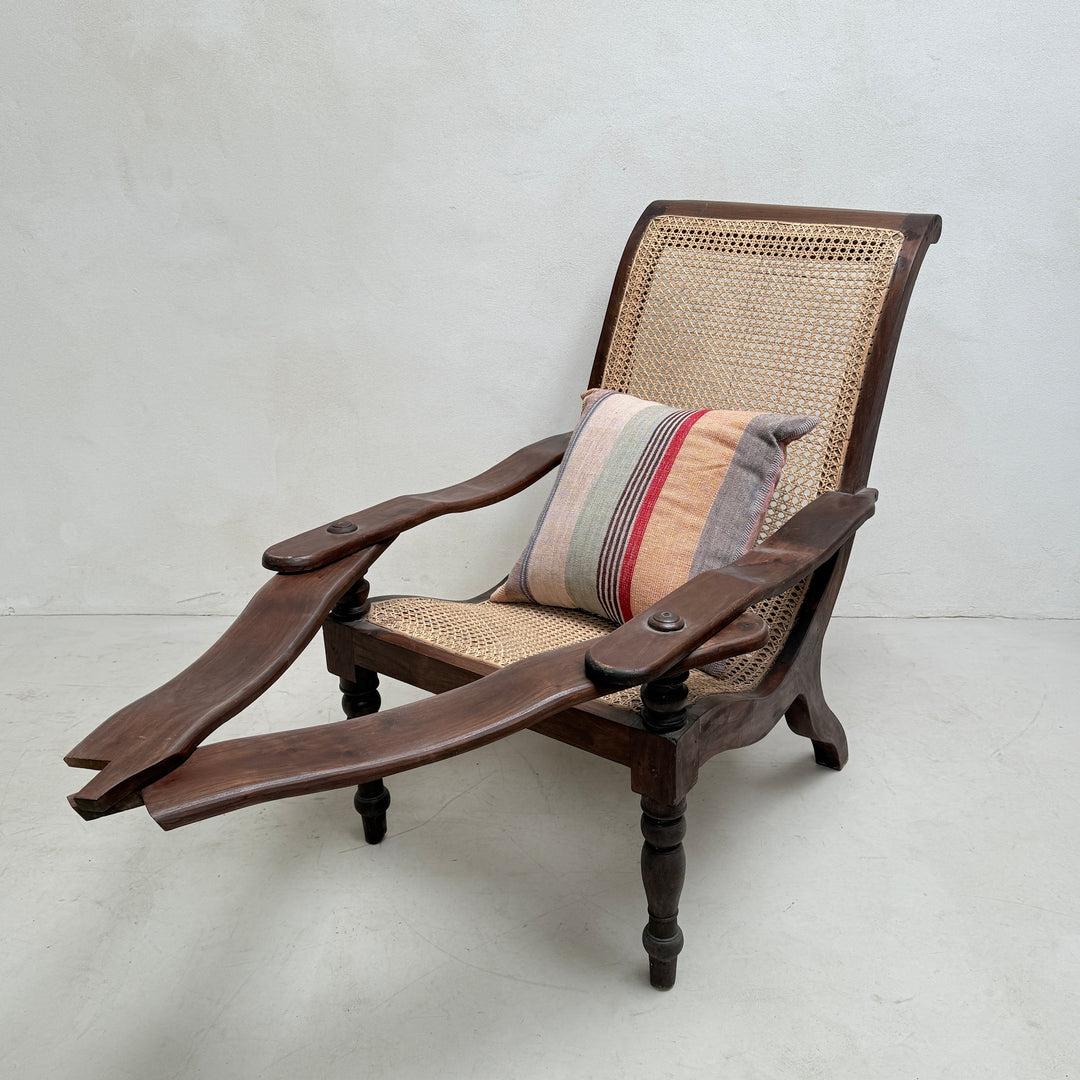 Antique Colonial Cane Campaign Chair Edward
