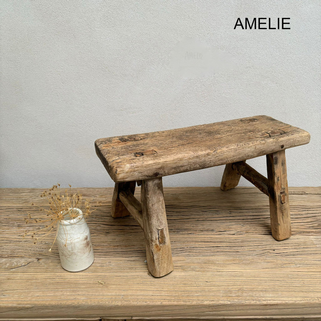 Antique rustic wood footstool (Select from photo)