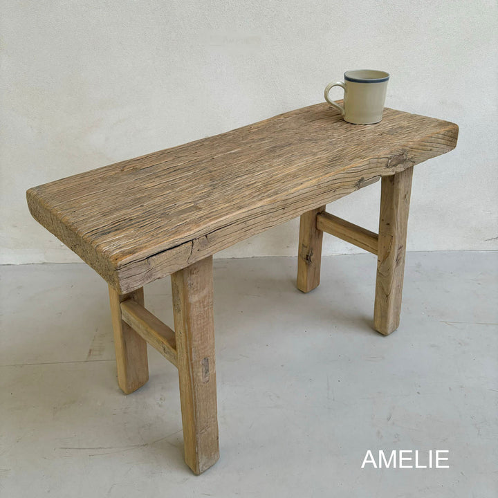 Rustic Antique Elm Bench