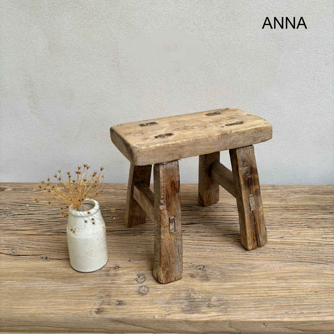 Antique rustic wood footstool (Select from photo)