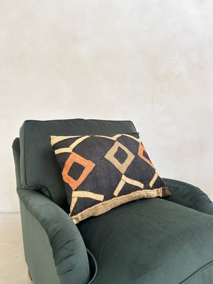 African Kuba Cloth Cushion | Nia Squares