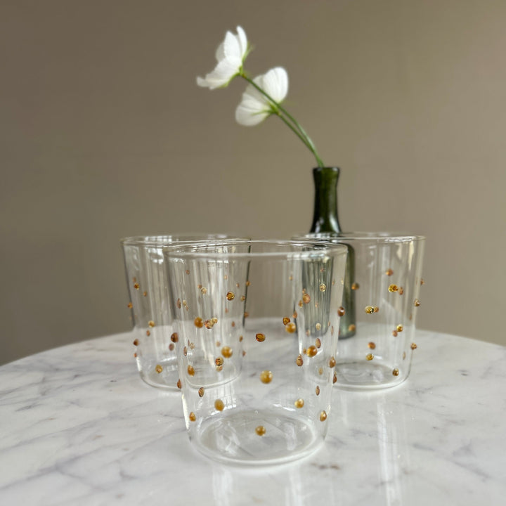 Amber Drinking Glass | Dots