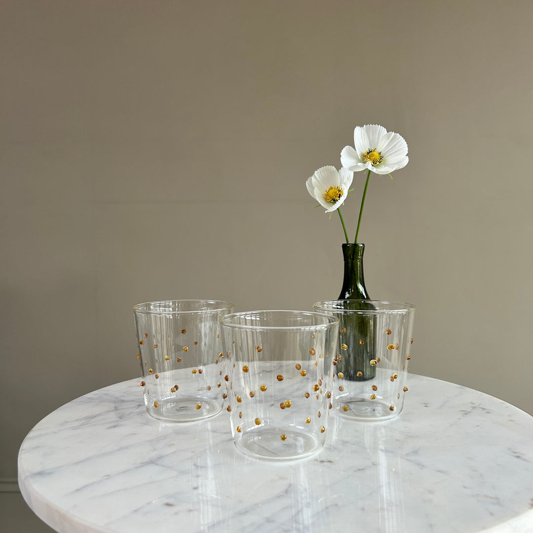 Amber Drinking Glass | Dots