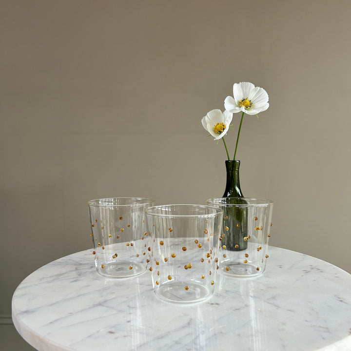 Amber Drinking Glass | Dots